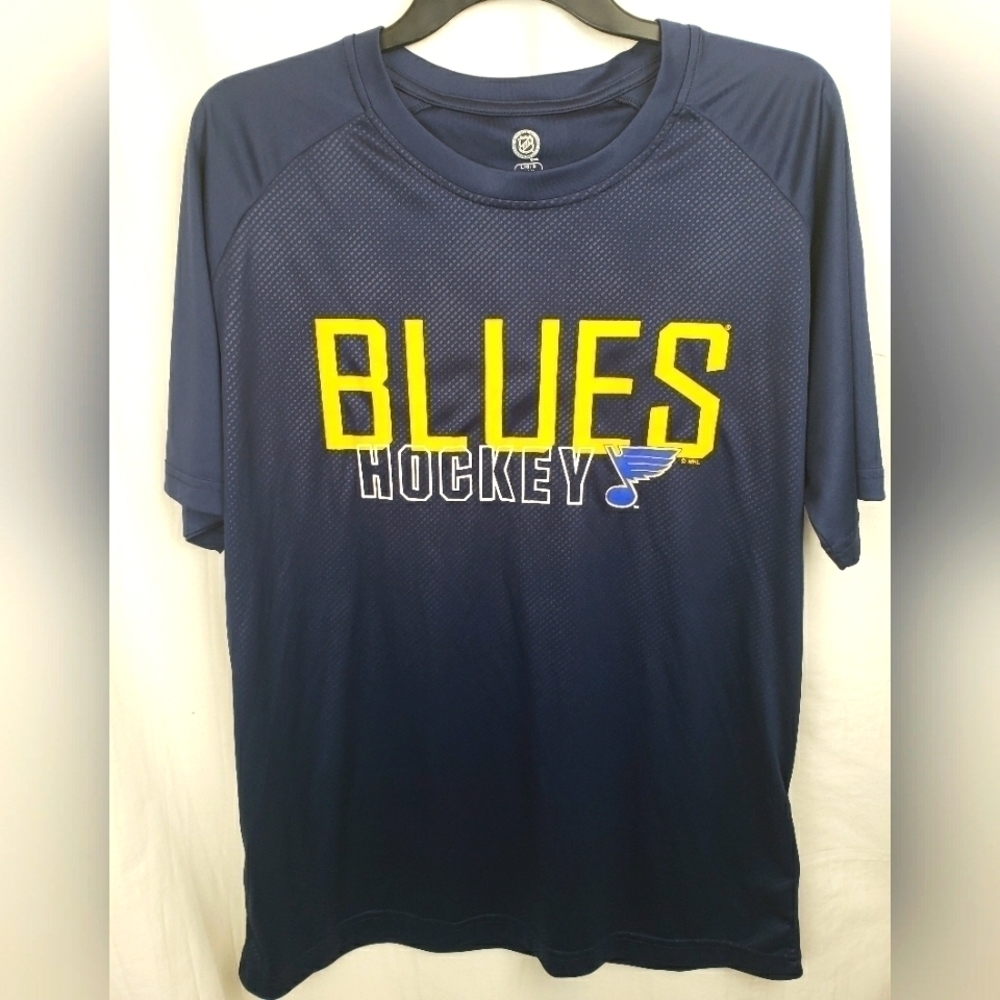 NHL St.Louis BLUES Hockey Navy Tshirt Sz L 42-46